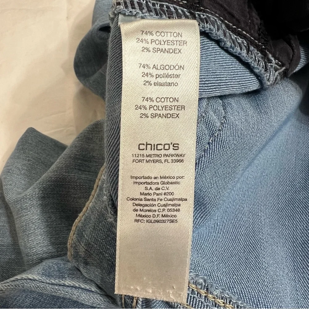 Fabulously Slimming by Chico's Women's Jeans Size 2.5 Short Straight Leg Stretch
